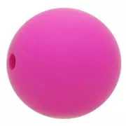 8mm Matte effect resin bead - Fuchsia x1