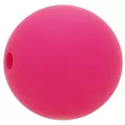 12mm Matte effect resin bead - Fuchsia x1