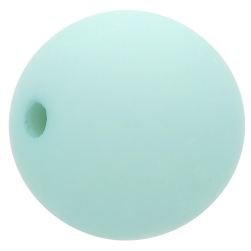 14mm Matte effect resin bead - Mint x1