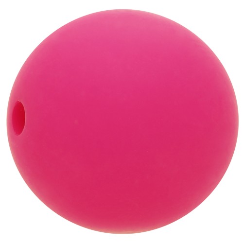 14mm Matte effect resin bead - Fuchsia x1