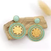 12mm Round matte effect resin cabochon - Black x1