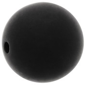 12mm Matte effect resin bead - Black x1