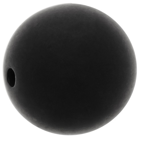 12mm Matte effect resin bead - Black x1