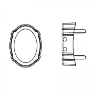 18x13mm Claw setting for PureCrystal 4122 Oval Rivoli - Gold Tone x1