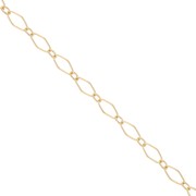 2.8mm alternating Rombo mesh chain - Gold filled x50cm