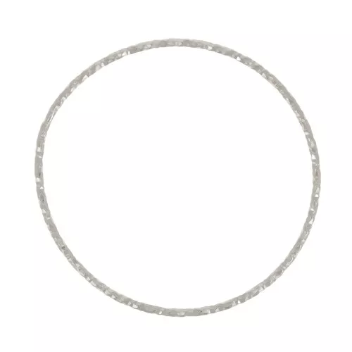 29mm Round closed diamond ring - Fine silver plating x1