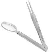 Precision tweezers 12cm with magnifying glass by Perles&Co x1
