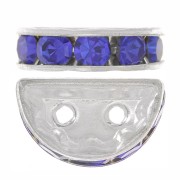 Half moon Rondelle 14x8mm Silver-colored Sapphire x1|raw }}