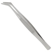12cm Precision flat curved tweezers x1|raw }}