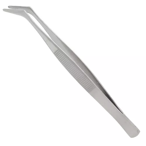12cm Precision flat curved tweezers x1