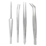 Set of 4 precision tweezers 12 cm x1