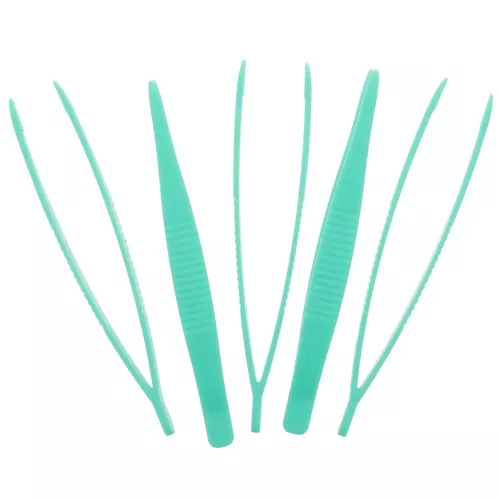 Set of 5 plastic precision tweezers 11.5 cm - Mint x1