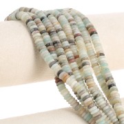 6.5x2mm Round beads - Heishi gemstone - Amazonite x38cm