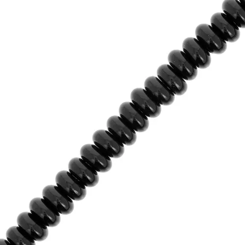 Heishi gemstone beads 6.5x2 mm - Black Onyx x38cm