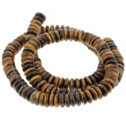Heishi Gemstone Rondelle Beads, 6x2.5 mm - Tiger's Eye, 37 cm