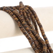 6.5x2mm Round beads - Heishi gemstone - Tiger Eye x38cm