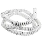 Heishi gemstone beads 6.5x2 mm - Howlite x38cm