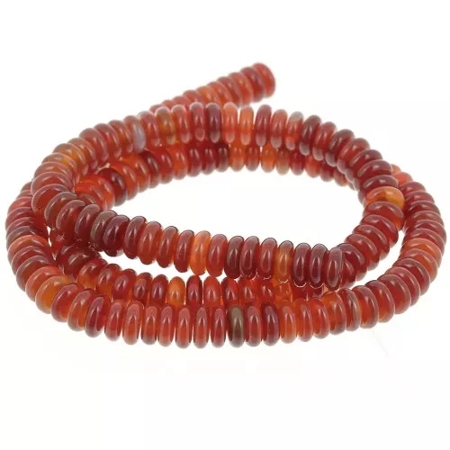 Heishi gemstone beads 6.5x2 mm - Carnelian x38cm