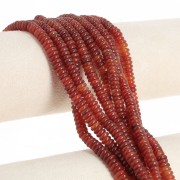 6.5x2mm Round beads - Heishi gemstone - Carnelian x38cm
