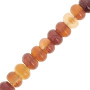 8.5x5mm gemstone Round Heishi beads - Carnelian x15|raw }}