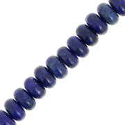 8.5x5mm gemstone Round Heishi beads - Lapis lazuli x15