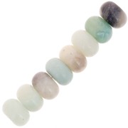 8x5mm gemstone Round Heishi beads - Amazonite x15|raw }}