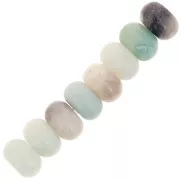 8x5mm gemstone Round Heishi beads - Amazonite x15