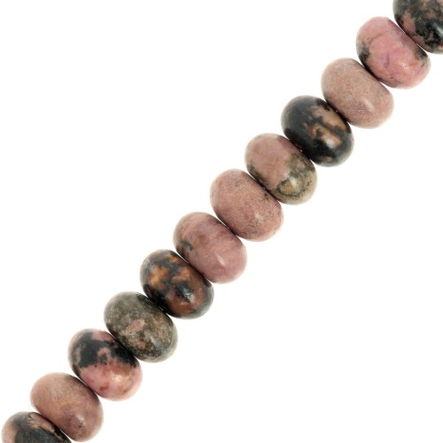 Heishi gemstone beads 8.5x5 mm - Rhodonite x15
