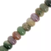 8.5x5mm gemstone Round Heishi beads - Indian Agate x15
