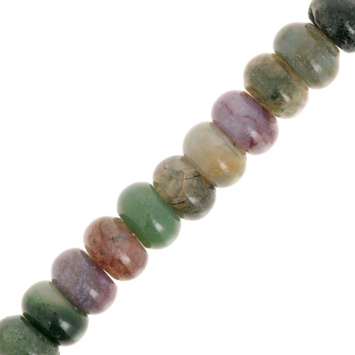 8.5x5mm gemstone Round Heishi beads - Indian Agate x15