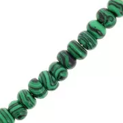 8.5x5mm Round Heishi beads - imitation gemstone - Malachite x15