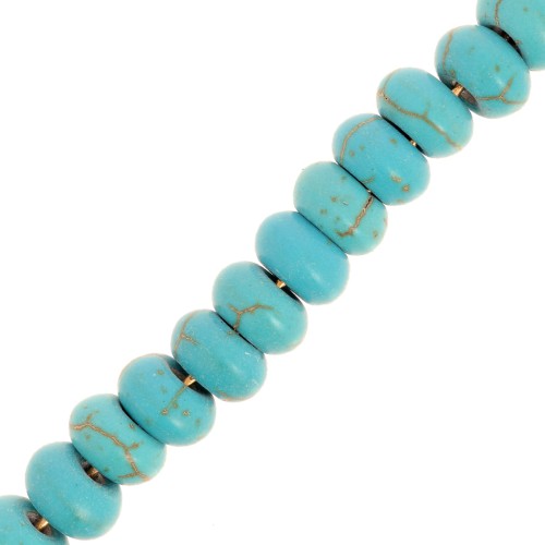 8.5x5mm Round Heishi beads - imitation gemstone - Turquoise x15