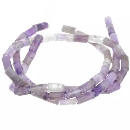 6x3mm Gemstone tube beads - Amethyst x38cm