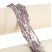 6x3mm Gemstone tube beads - Amethyst x38cm
