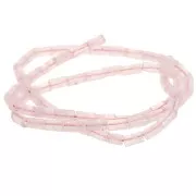 6x3mm Gemstone tube beads - Rose Quartz x38cm