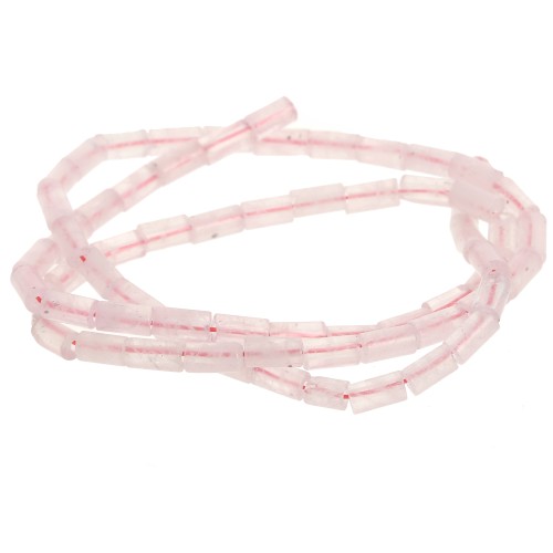 6x3mm Gemstone tube beads - Rose Quartz x38cm