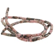 6x3mm Gemstone tube beads - Rhodonite x38cm