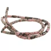 6x3mm Gemstone tube beads - Rhodonite x38cm