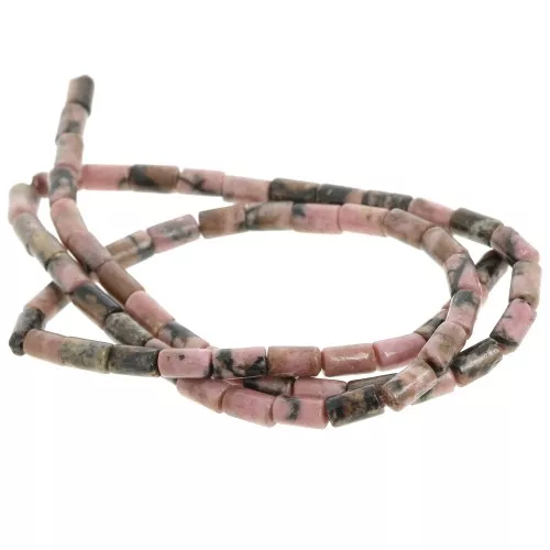 6x3mm Gemstone tube beads - Rhodonite x38cm