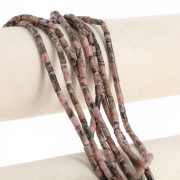 6x3mm Gemstone tube beads - Rhodonite x38cm