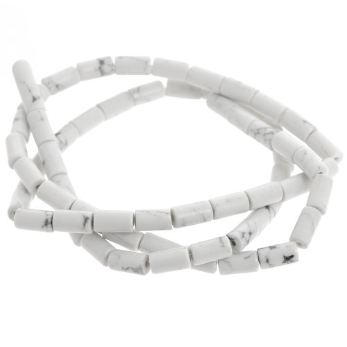 6x3mm Gemstone tube beads - Howlite x38cm