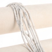 6x3mm Gemstone tube beads - Howlite x38cm