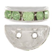Half moon Rondelle 14x8mm Silver-colored Peridot x1|raw }}