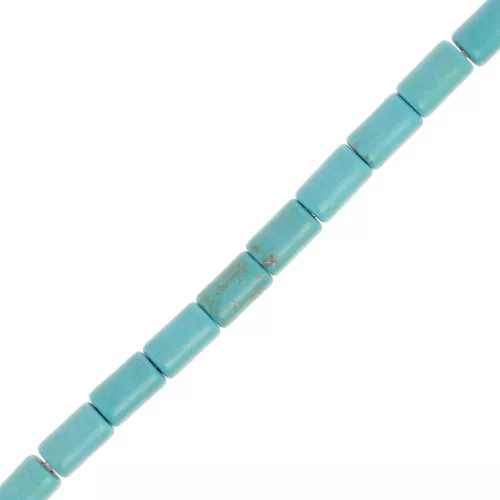 6.5x4mm Imitation gemstone tube beads - Turquoise x38 cm