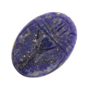 18x13mm Oval engraved beetle cabochon in gemstone - Lapis lazuli x1|raw }}