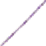 3x2mm gemstone flat round faceted beads - Amethyst x39cm|raw }}
