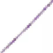 Amethyst - Perles rondelles aplaties facettées 3.5x2.5 mm en pierre gemme - Amethyste x39cm Perles rondelles aplaties facettées 3.5x2.5 mm en pierre gemme - Amethyste x39cm