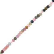 3x2mm gemstone flat round faceted beads - Tourmaline x39cm|raw }}