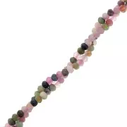 3x2mm gemstone flat round faceted beads - Tourmaline x39cm