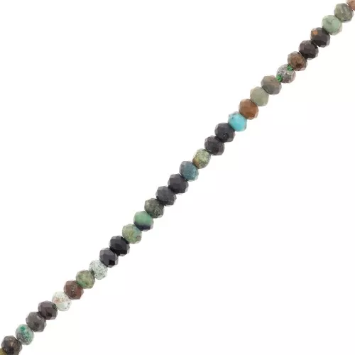 3x2mm gemstone flat round faceted beads - Turquoise x39cm